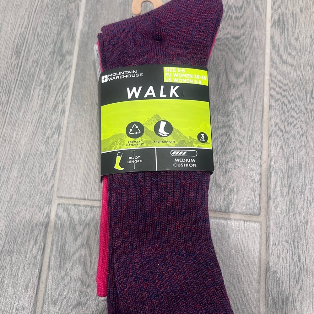 Walk Socks - Burgundy and Pink